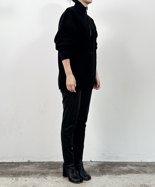 COMMON WARE(コモンウェアー)の「COMMONWARE:畦編みハーフジップニット(ニット/セーター・レディース・ブラック/ライトベージュ/ブラウン/オレンジ/グリーン・XL/M/L)」の14枚目の写真