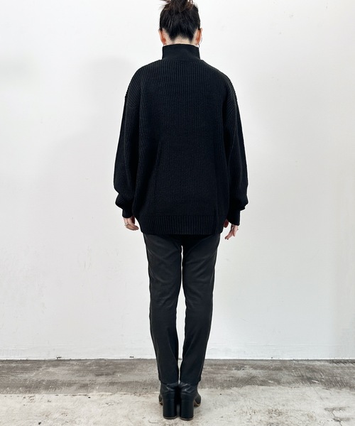 COMMON WARE(コモンウェアー)の「COMMONWARE:畦編みハーフジップニット(ニット/セーター・レディース・ブラック/ライトベージュ/ブラウン/オレンジ/グリーン・XL/M/L)」の16枚目の写真