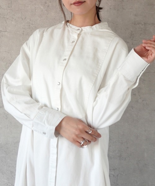 Emma（SELECT LEVERY）（エマ セレクトリベリー）の「デニムブザムシャツワンピース（シャツワンピース・レディース・ライトブルー/ブルー/ワンウォッシュ/ホワイト・MEDIUM/LARGE）」の7枚目の写真