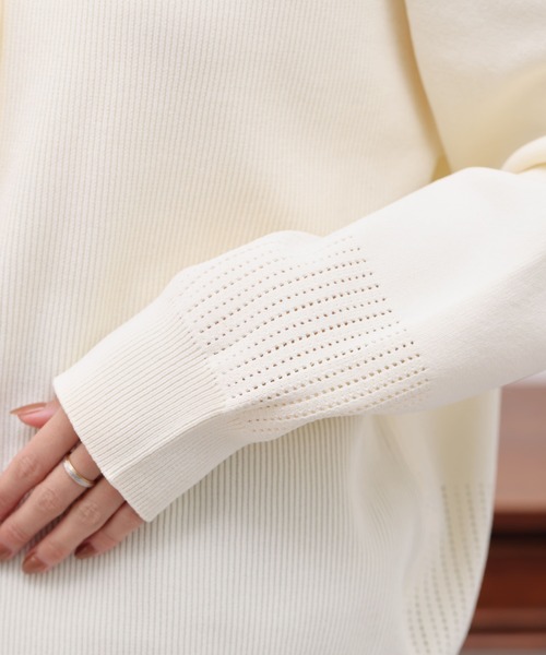 Chez toi（シェトワ）の「パールボタンアイレットカーディガン（カーディガン/ボレロ・レディース・ブラック/ライム/ブルー/オレンジ/オフホワイト・FREE）」の14枚目の写真