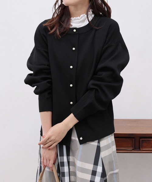 Chez toi（シェトワ）の「パールボタンアイレットカーディガン（カーディガン/ボレロ・レディース・ブラック/ライム/ブルー/オレンジ/オフホワイト・FREE）」の20枚目の写真