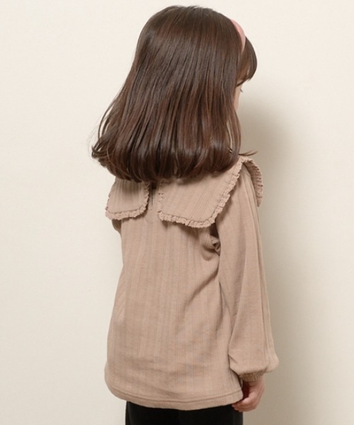 Lycee mine(リセマイン)の「【やみつきになる着心地】フリル衿付きトップス(Tシャツ/カットソー・キッズ・オフホワイト/ライトピンク/ベージュ/ミント・140cm/150cm/130cm/100cm/110cm/120cm)」の17枚目の写真