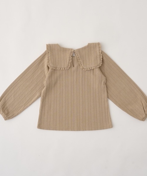 Lycee mine(リセマイン)の「【やみつきになる着心地】フリル衿付きトップス(Tシャツ/カットソー・キッズ・オフホワイト/ライトピンク/ベージュ/ミント・140cm/150cm/130cm/100cm/110cm/120cm)」の7枚目の写真