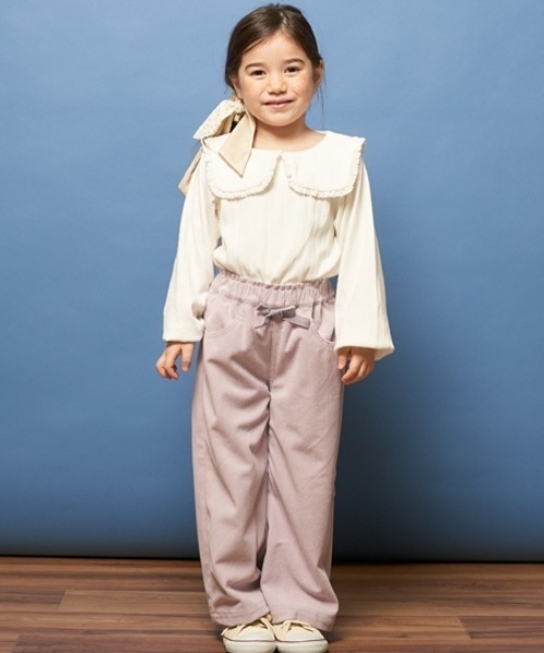 Lycee mine(リセマイン)の「【やみつきになる着心地】フリル衿付きトップス(Tシャツ/カットソー・キッズ・オフホワイト/ライトピンク/ベージュ/ミント・140cm/150cm/130cm/100cm/110cm/120cm)」の16枚目の写真