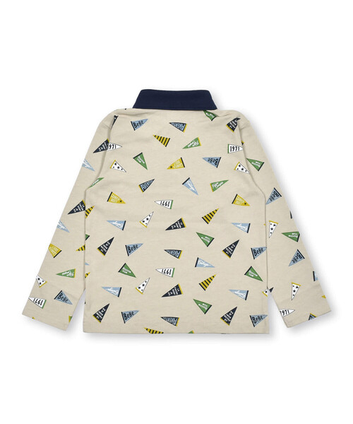 【セール】フラッグプリント長袖ポロシャツ(90~140cm)（ポロシャツ）｜BeBe（ベベ）