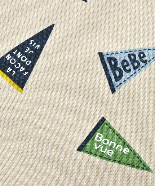 【セール】フラッグプリント長袖ポロシャツ(90~140cm)（ポロシャツ）｜BeBe（ベベ）