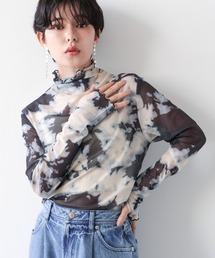 ニュアンス柄/シアーTシャツ