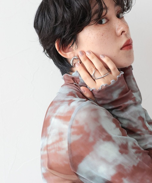 RAGEBLUE(レイジブルー)の「ニュアンス柄/シアーTシャツ(Tシャツ/カットソー・レディース・ライトブルー/ブラック・FREE)」の14枚目の写真