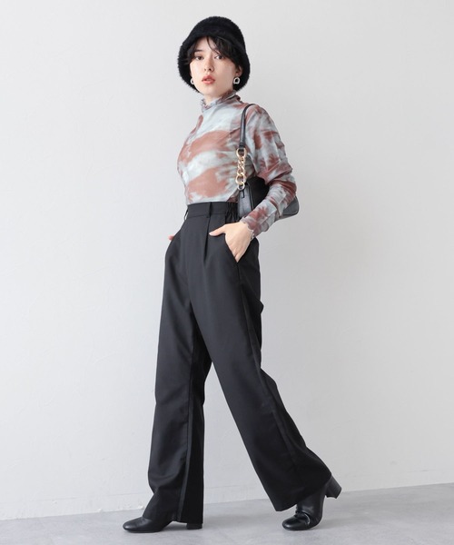 RAGEBLUE(レイジブルー)の「ニュアンス柄/シアーTシャツ(Tシャツ/カットソー・レディース・ライトブルー/ブラック・FREE)」の7枚目の写真