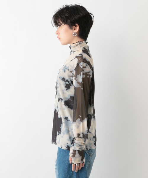 RAGEBLUE(レイジブルー)の「ニュアンス柄/シアーTシャツ(Tシャツ/カットソー・レディース・ライトブルー/ブラック・FREE)」の21枚目の写真