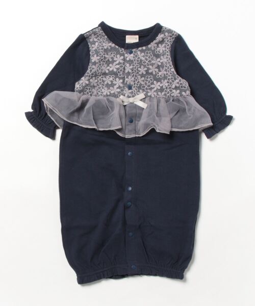 petit main（プティマイン）の「【弱酸性】チュールペプラム２ＷＡＹオール（ロンパース・キッズ・アイボリー/ライトピンク/ネイビー・50-70cm）」の5枚目の写真