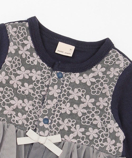 petit main（プティマイン）の「【弱酸性】チュールペプラム２ＷＡＹオール（ロンパース・キッズ・アイボリー/ライトピンク/ネイビー・50-70cm）」の8枚目の写真