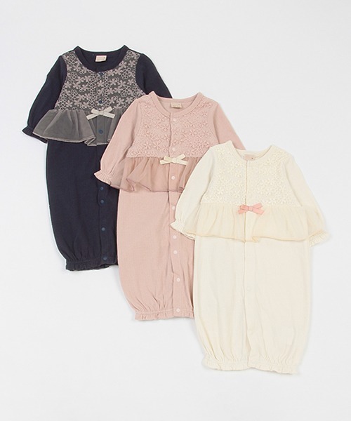 petit main（プティマイン）の「【弱酸性】チュールペプラム２ＷＡＹオール（ロンパース・キッズ・アイボリー/ライトピンク/ネイビー・50-70cm）」の13枚目の写真