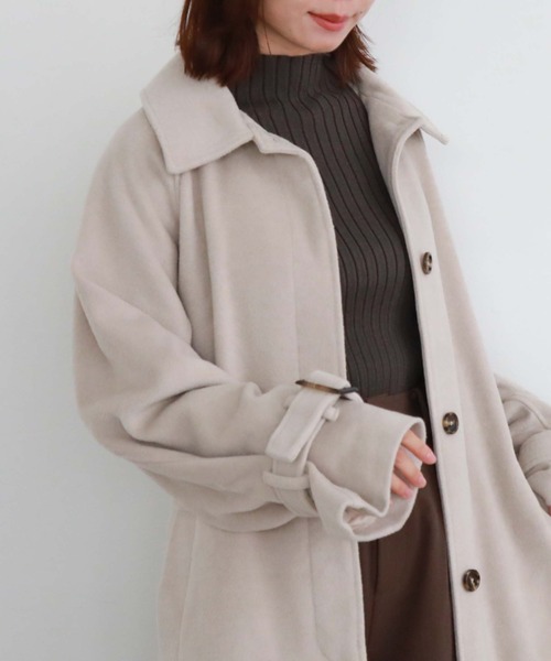 Doux Archives ロングステンカラーコート　アイボリー archives（アルシーヴ）の「ステンカラーロングコート（ステン