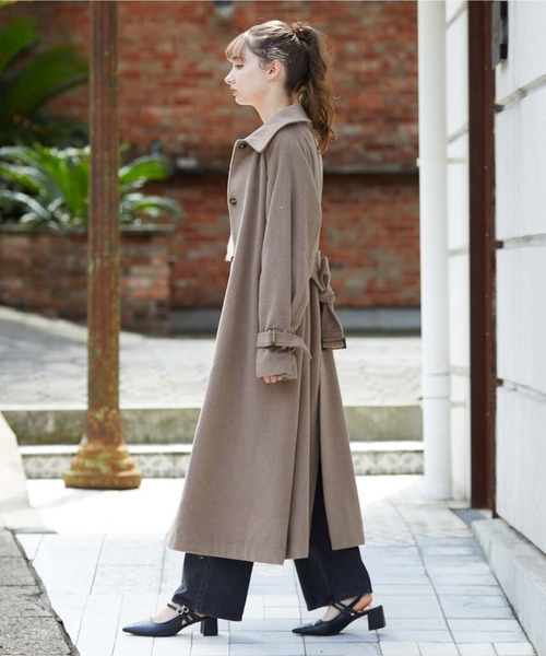 archives（アルシーヴ）の「ステンカラーロングコート（ステンカラーコート・レディース・ベージュ/ブラック/アイボリー・MEDIUM）」の8枚目の写真