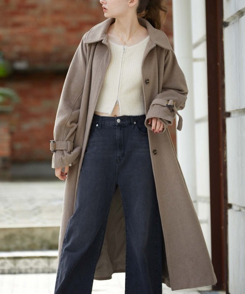 archives（アルシーヴ）の「ステンカラーロングコート（ステンカラーコート・レディース・ベージュ/ブラック/アイボリー・MEDIUM）」の13枚目の写真