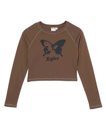 X-girl | BUTTERFLY RAGLAN L/S BABY TEE(Tシャツ/カットソー)