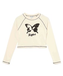 X-girl | BUTTERFLY RAGLAN L/S BABY TEE(Tシャツ/カットソー)