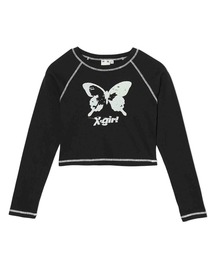 X-girl | BUTTERFLY RAGLAN L/S BABY TEE(Tシャツ/カットソー)