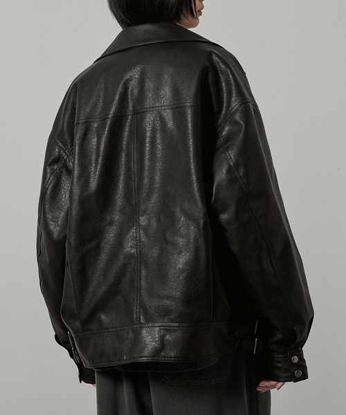 Alfred Alex】オーバーサイズダブルライダースジャケット