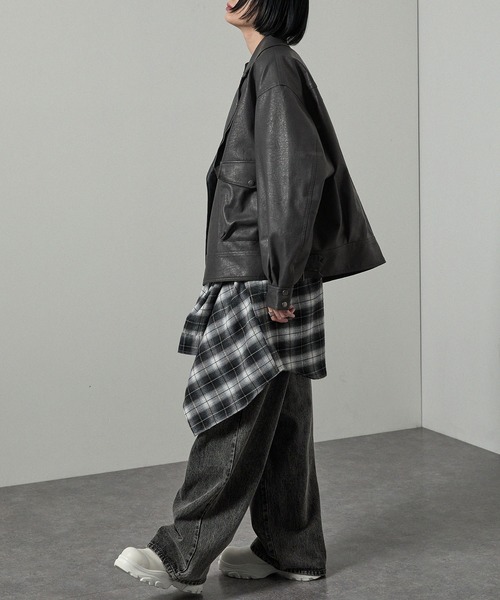 Alfred Alex】オーバーサイズダブルライダースジャケット