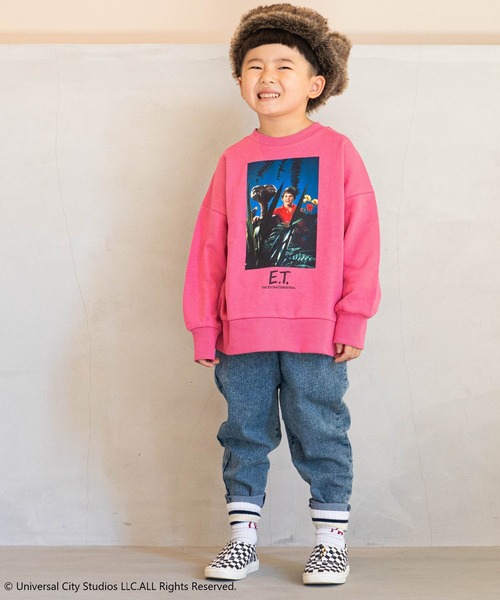 MARKEY'S（マーキーズ）の「【E.T.】別注プリントトレーナー(80～150cm)（スウェット・キッズ・ピンク/杢グレー・140/90/130/80/110/120/100/150）」の6枚目の写真