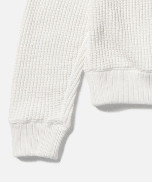 BEAMS BOY（ビームスボーイ）の「Jackman / ワッフル ミドルネック トップス 15（スウェット・レディース・ホワイト/ブラック・ONE SIZE）」の8枚目の写真