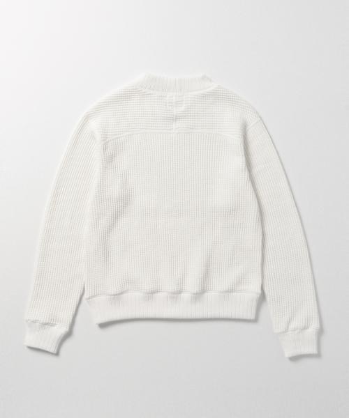 BEAMS BOY（ビームスボーイ）の「Jackman / ワッフル ミドルネック トップス 15（スウェット・レディース・ホワイト/ブラック・ONE SIZE）」の10枚目の写真