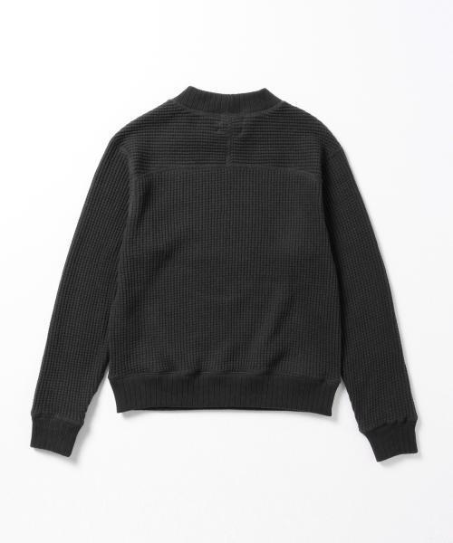 BEAMS BOY（ビームスボーイ）の「Jackman / ワッフル ミドルネック トップス 15（スウェット・レディース・ホワイト/ブラック・ONE SIZE）」の5枚目の写真