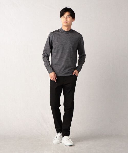 COMME CA MEN（コムサメン）の「【ウォッシャブルウール】 モックネック長袖Tシャツ（Tシャツ/カットソー・メンズ・グレー/ブラック/ブルー/ダークブラウン・M/L）」の5枚目の写真