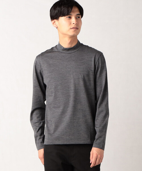 COMME CA MEN（コムサメン）の「【ウォッシャブルウール】 モックネック長袖Tシャツ（Tシャツ/カットソー・メンズ・グレー/ブラック/ブルー/ダークブラウン・M/L）」の6枚目の写真