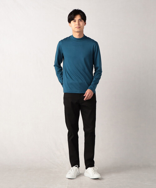 COMME CA MEN（コムサメン）の「【ウォッシャブルウール】 モックネック長袖Tシャツ（Tシャツ/カットソー・メンズ・グレー/ブラック/ブルー/ダークブラウン・M/L）」の12枚目の写真