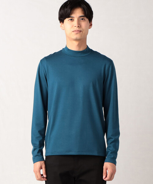 COMME CA MEN（コムサメン）の「【ウォッシャブルウール】 モックネック長袖Tシャツ（Tシャツ/カットソー・メンズ・グレー/ブラック/ブルー/ダークブラウン・M/L）」の14枚目の写真
