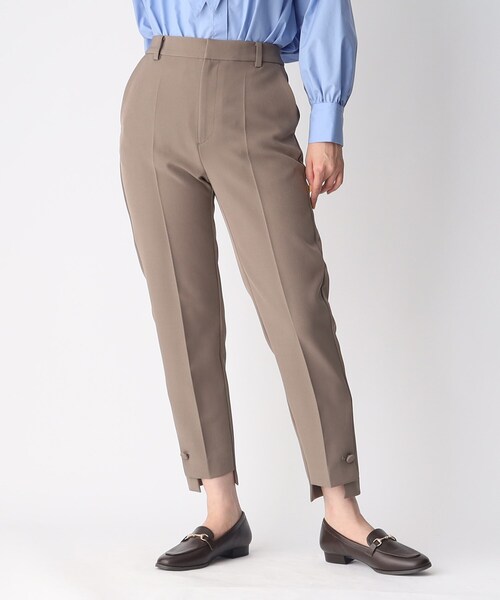 OPAQUE.CLIP(オペークドットクリップ)の「◆【大草直子さんコラボ】2way裾ボタンテーパードパンツ(その他パンツ・レディース・ダークブラウン/ブラック/ピンク系・40/38/36)」の12枚目の写真