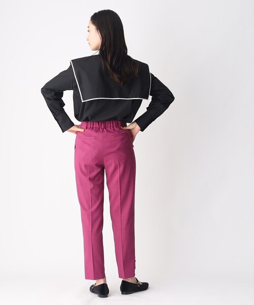 OPAQUE.CLIP(オペークドットクリップ)の「◆【大草直子さんコラボ】2way裾ボタンテーパードパンツ(その他パンツ・レディース・ダークブラウン/ブラック/ピンク系・40/38/36)」の14枚目の写真