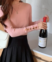 裏フリースボアリブニット