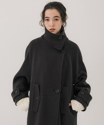 PUBLIC TOKYO | 【3WAY】ウールベロアスタンドカラーコート(ステンカラーコート)