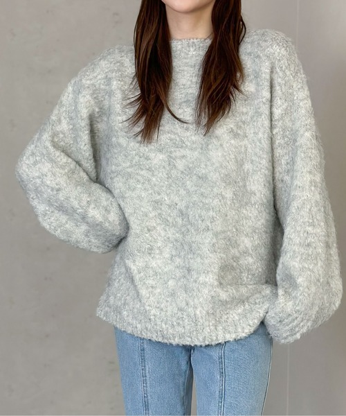 Per sist ence（パーシエンス）の「ウール混シャギープルオーバー（ニット/セーター・レディース・パープル/ライトグレー/チャコールグレー/ブルー・FREE）」の3枚目の写真