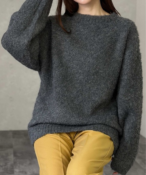 Per sist ence（パーシエンス）の「ウール混シャギープルオーバー（ニット/セーター・レディース・パープル/ライトグレー/チャコールグレー/ブルー・FREE）」の7枚目の写真