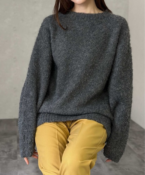 Per sist ence（パーシエンス）の「ウール混シャギープルオーバー（ニット/セーター・レディース・パープル/ライトグレー/チャコールグレー/ブルー・FREE）」の8枚目の写真