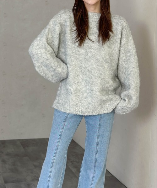 Per sist ence（パーシエンス）の「ウール混シャギープルオーバー（ニット/セーター・レディース・パープル/ライトグレー/チャコールグレー/ブルー・FREE）」の10枚目の写真