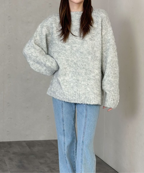 Per sist ence（パーシエンス）の「ウール混シャギープルオーバー（ニット/セーター・レディース・パープル/ライトグレー/チャコールグレー/ブルー・FREE）」の11枚目の写真