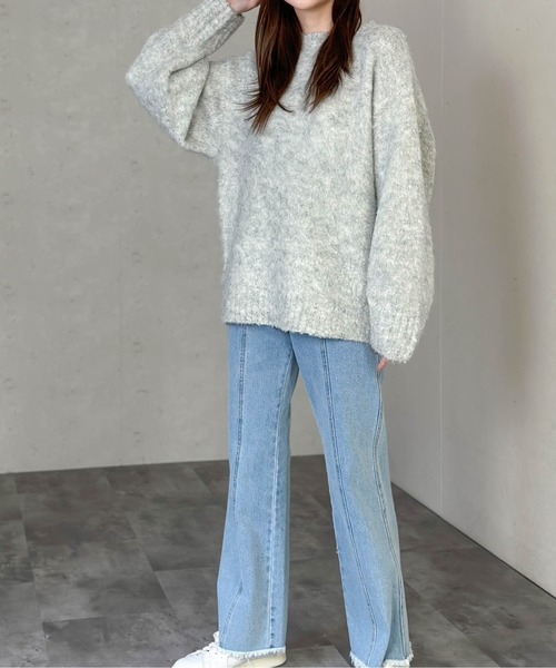 Per sist ence（パーシエンス）の「ウール混シャギープルオーバー（ニット/セーター・レディース・パープル/ライトグレー/チャコールグレー/ブルー・FREE）」の13枚目の写真