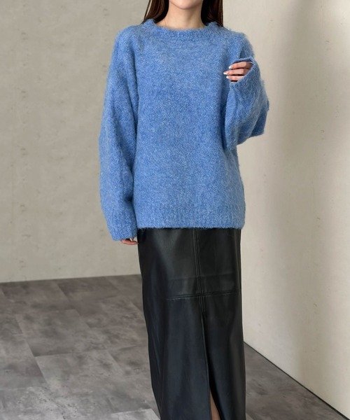 Per sist ence（パーシエンス）の「ウール混シャギープルオーバー（ニット/セーター・レディース・パープル/ライトグレー/チャコールグレー/ブルー・FREE）」の19枚目の写真