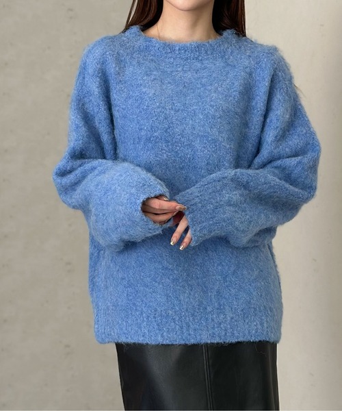 Per sist ence（パーシエンス）の「ウール混シャギープルオーバー（ニット/セーター・レディース・パープル/ライトグレー/チャコールグレー/ブルー・FREE）」の18枚目の写真