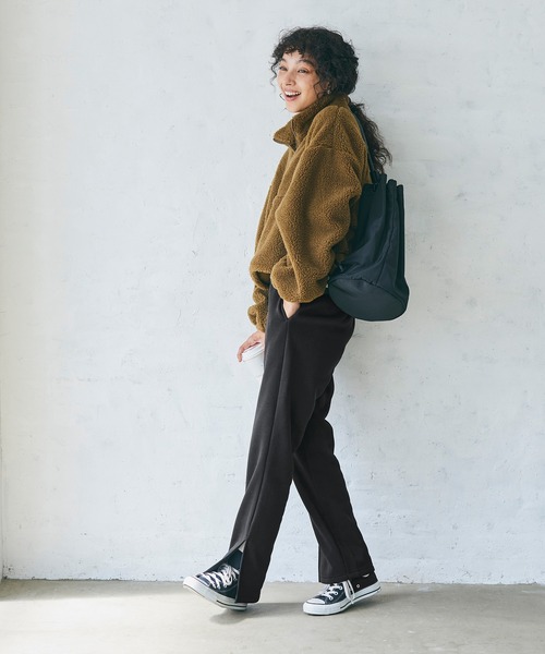 coca(coca)(コカ)の「ふわりースリットパンツ(スウェットパンツ・レディース・ブラック/チャコール・M/L)」の11枚目の写真