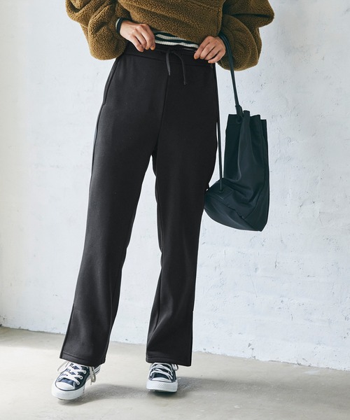 coca(coca)(コカ)の「ふわりースリットパンツ(スウェットパンツ・レディース・ブラック/チャコール・M/L)」の12枚目の写真