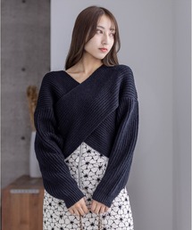 clear | フロントクロスニットトップス≪2023AW新作≫(ニット/セーター)