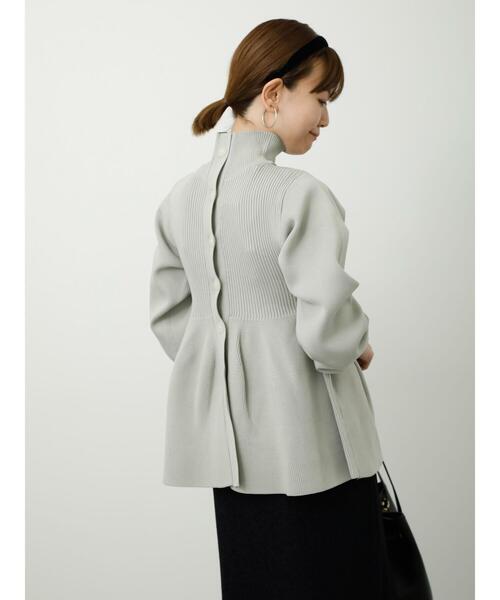 Lugnoncure(ルノンキュール)の「ペプラムニット前後2WAYカーディガン(カーディガン/ボレロ・レディース・オフホワイト/グレー/ブラック・F)」の3枚目の写真