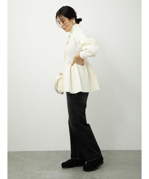 Lugnoncure(ルノンキュール)の「ペプラムニット前後2WAYカーディガン(カーディガン/ボレロ・レディース・オフホワイト/グレー/ブラック・F)」の12枚目の写真